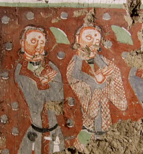 Donor figures from Kizil Caves