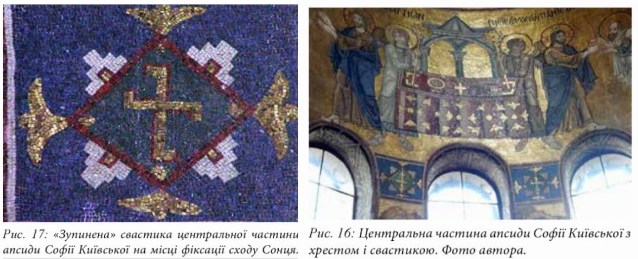 Свастика на стінах собору в Софії Київської
