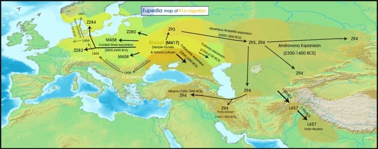 Міграції індоєвропейців на мапі